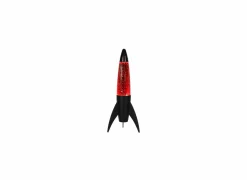 Lavalamp Rocket Glitter - glas & metaal - rood/zwart