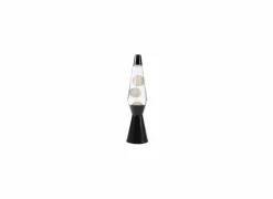 Lavalamp White Wax Color Changing - glas & metaal - zwart/wit
