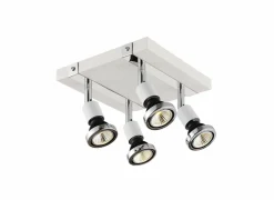 LED spot met 4 spots 5W GU10 chroom wit