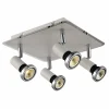 LED spot met 4 spots 5W GU10 chroom wit