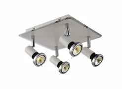 LED spot met 4 spots 5W GU10 chroom wit