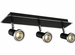 LED spot met 3 spots 5W GU10 chroom zwart