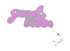 Ledlamp Neon Good Vibes 40,5x20cm - kunststof - roze