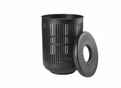 Linnenmand Ø40cmx54cm zwart