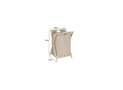 Linnenmand Tidy Box inklapbaar 46x36x68cm - polyestervezel & bamboe - beige