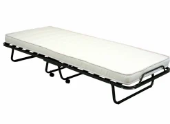 Logeerbed Morfeo 80x190cm - metaal - zwart & wit met matras en bodem