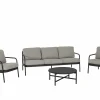 Loungeset Airy aluminium wicker - greige/zwart