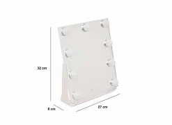 Make-up spiegel Holly 27x32cm - ABS & glas - wit