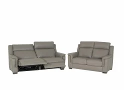 Maxim 3+2-zit - leder - grijs met relax