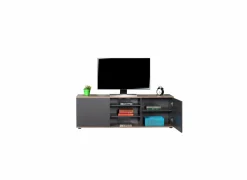 Modern tv-meubel Anau 140cm - melamine - anthraciet & latte