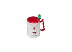 Mok Kerstman 35cl - porselein - wit met lepel