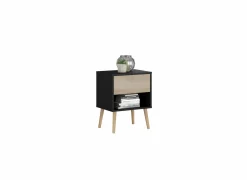 Nachtkastje Aalborg 44x33x56cm - decor - eik & zwart