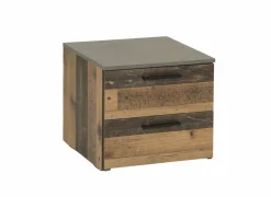Nachtkastje Attaylar 45x42x41cm  - decor - oldwood vintage & donkergrijs