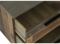 Nachtkastje Attaylar 45x42x41cm  - decor - oldwood vintage & donkergrijs