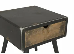 Nachtkastje Esperanto 40x40x46cm - den massief & decor - naturel & zwart