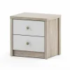 Nachtkastje Evora 50x39x48cm - decor - ivory oak & wit