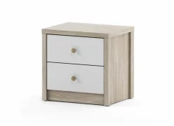 Nachtkastje Evora 50x39x48cm - decor - ivory oak & wit