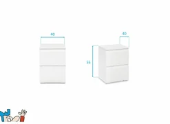 Nachtkastje Image 40x40x55cm - melamine - wit