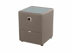 Nachtkastje Lancy 42,5x45x53cm - lederlook - bruin