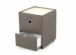 Nachtkastje Lancy 42,5x45x53cm - lederlook - bruin