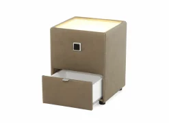 Nachtkastje Lancy 42,5x45x53cm - lederlook - taupe