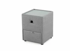 Nachtkastje Lancy 42,5x45x53cm - stof - grijs