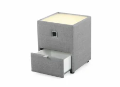 Nachtkastje Lancy 42,5x45x53cm - stof - grijs