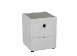 Nachtkastje Lancy 42,5x45x53cm - stof - ecru