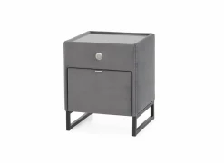 Nachtkastje Linea 44,5x44,5x43cm - lederlook - grijs