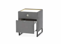 Nachtkastje Linea 44,5x44,5x43cm - lederlook - grijs