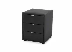 Nachtkastje Lore 42,5x45x53cm - lederlook - zwart