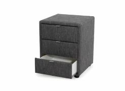 Nachtkastje Lore 42,5x45x53cm - lederlook - donkergrijs