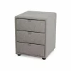 Nachtkastje Lore 42,5x45x53cm - stof - grijs