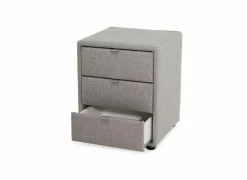 Nachtkastje Lore 42,5x45x53cm - stof - grijs
