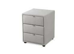 Nachtkastje Lore 42,5x45x53cm - stof - grijs