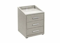 Nachtkastje Moon 48x47x62cm - stof - sand