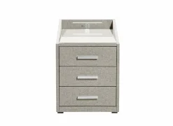 Nachtkastje Moon 48x47x62cm - stof - sand