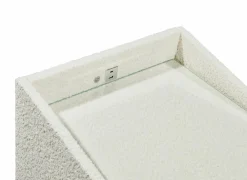 Nachtkastje Moon 48x47x62cm - stof - crème