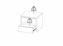 Nachtkastje Next 52x48H46cm - decor - wit & jackson hickory