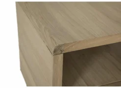 Nachtkastje Notte 40x40x40cm - eik massief & fineer & decor - naturel