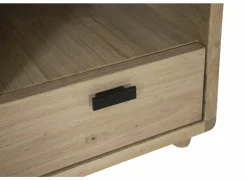 Nachtkastje Notte 40x40x40cm - eik massief & fineer & decor - naturel