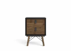 Nachtkastje Ry 44x41x60cm - decor - matzwart & okkernoot