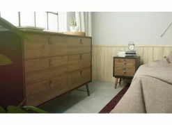 Nachtkastje Ry 44x41x60cm - decor - matzwart & okkernoot