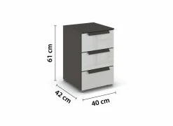 Nachtkastje 40x42x61cm - decor - grijs & grafiet