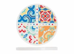 Onderzetters voor glazen Ø10cm - stoneware - multicolor - set van 4