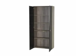 Opbergkast 93x209x43cm - melamine - zwart & nebraska