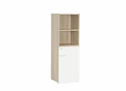 Opbergkast 46,5x42,5x141,6cm - melamine - olm & wit