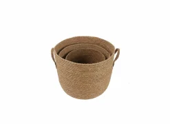 Opbergmand Brisa set van 3 - zeegras - naturel