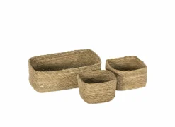 Opbergmand Oki set van 3 - zeegras - naturel