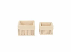 Opbergmand Solea set van 2 - geweven touw & katoen - beige
